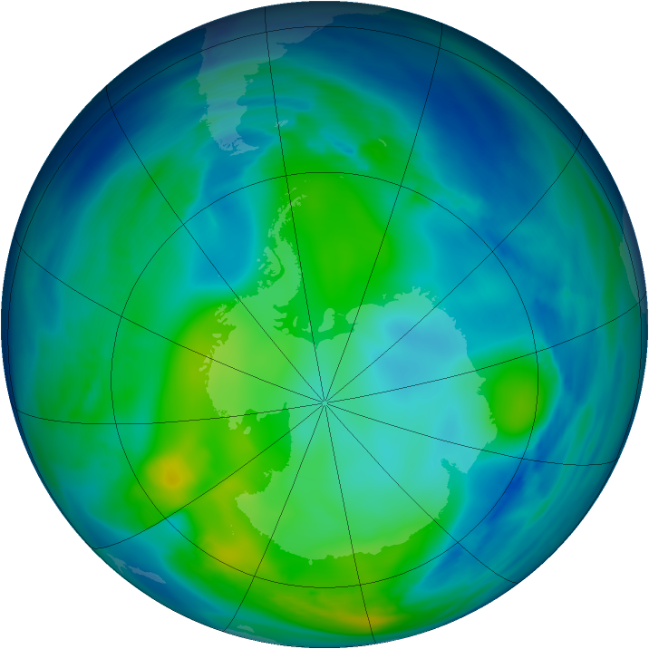 Antarctic ozone map for 18 May 2006